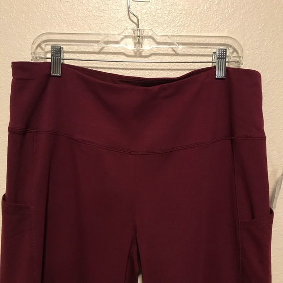 maroon plus size leggings